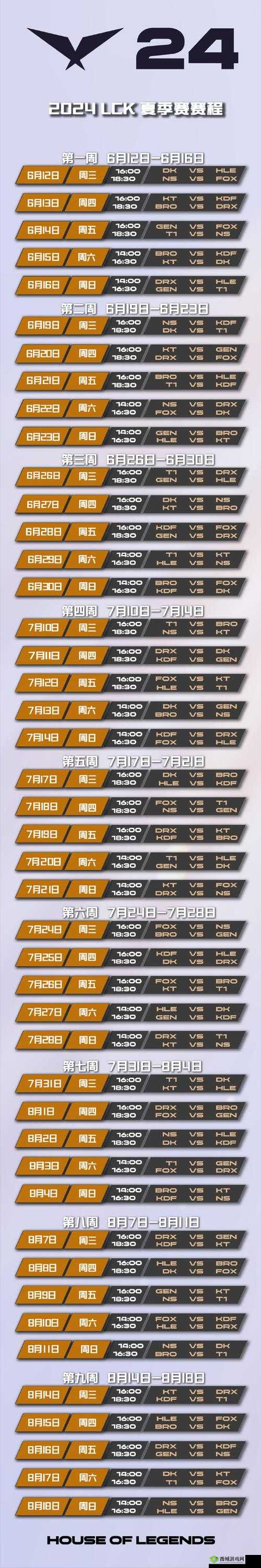 LCK 夏季赛 2024 赛程:精彩对决即将上演
