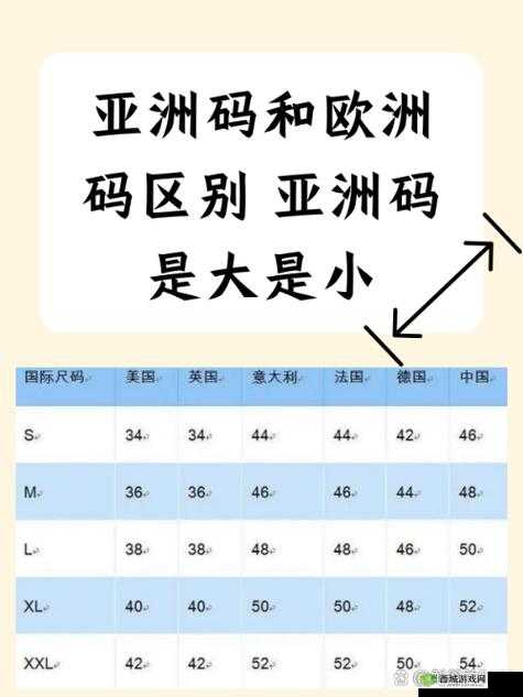 亚洲尺码与欧洲尺码的区别:差异全解析